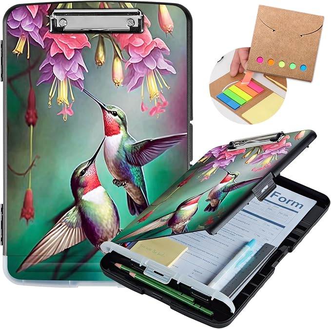 Clipboard with Storage, Heavy Duty Plastic Storage Clipboard with Low Profile by Unknown