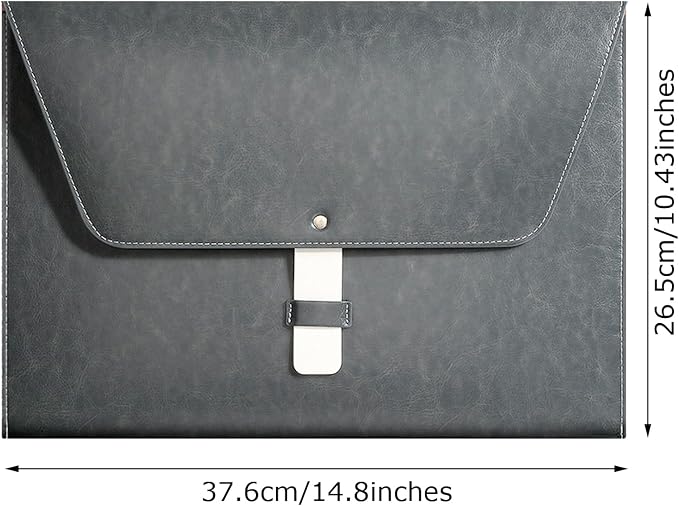 PU Leather A4 File Folder Large Document Holder Waterproof Envelope Folder Case - Image 2