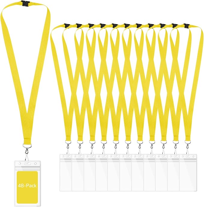 48-Pack Yellow Breakaway Lanyards by WEZEBEL