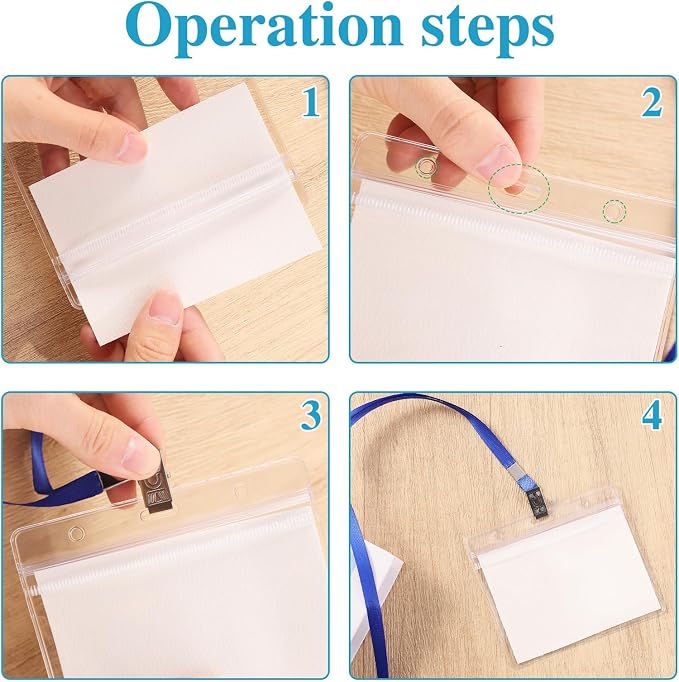 60 Pack Clear Name Tags Holder and Lanyards, Reusable Lanyard - Image 4
