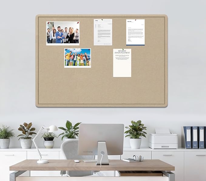 Large Bulletin Board, 48 X 36 inches Felt Board Notice Pin Board, Self-Adhesive - Image 6