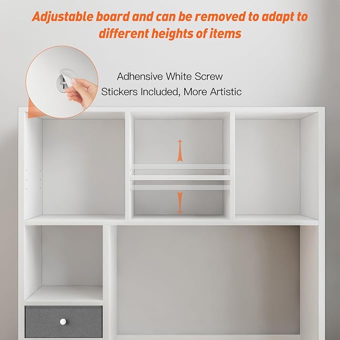 REIBII Desktop Bookshelf, Adjustable Desktop Organizer, High-Capacity Desk - Image 6