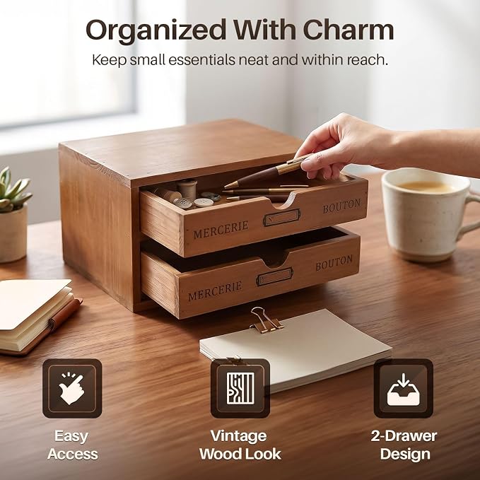 Flexzion Wood Desk Organizer - Image 3