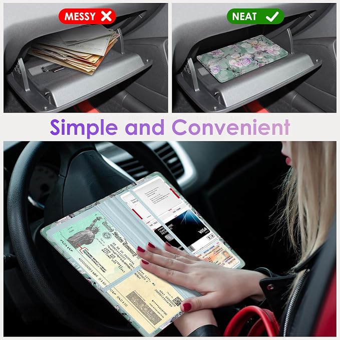 Car Registration and Insurance Holder，Colour Patterns Men Women Car License - Image 5