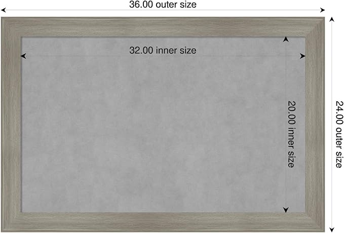 Amanti Art Grey Framed Magnetic Board 24x36 Large Vision Board - Image 2