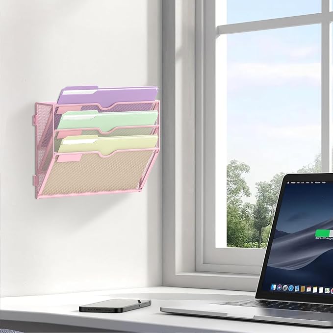 SUPEASY 3 Tier Wall File Organizer, Hanging Wall Mounted Mail Organizer - Image 6