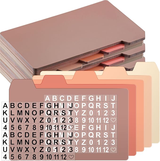 Harloon 50 Pack 3 x 5 Inch Index Card Dividers by Muasung
