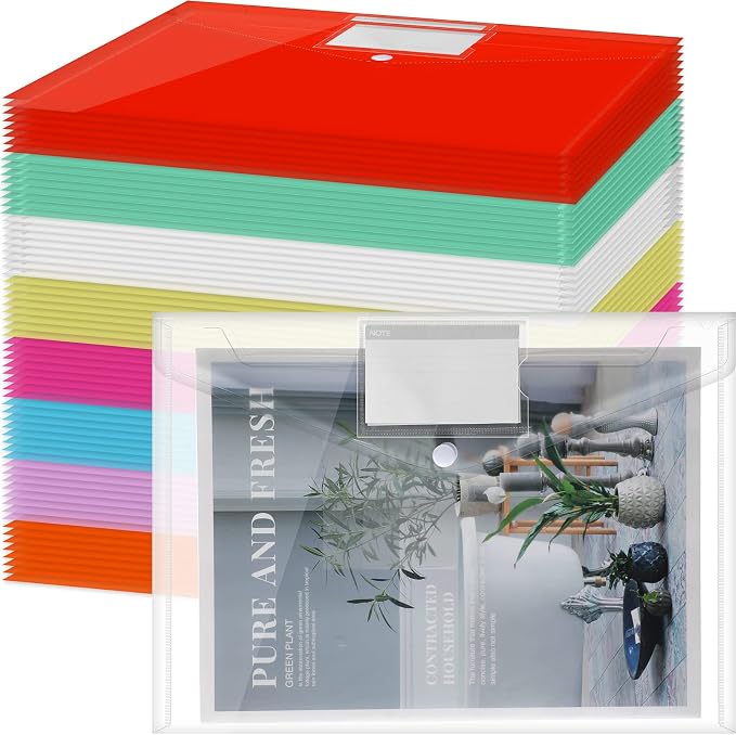 Zhehao 100 Pcs Clear Plastic Envelopes File Folders by Zhehao