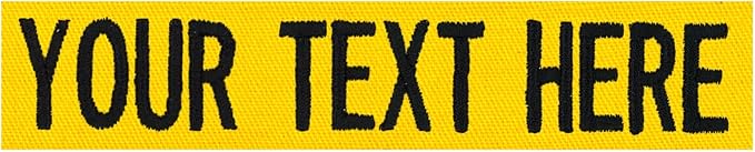 Custom Uniform Name Tapes Solid Colors. Yellow Fabric, 5 Inch Hook Fastener by NORTHERNSAFARI