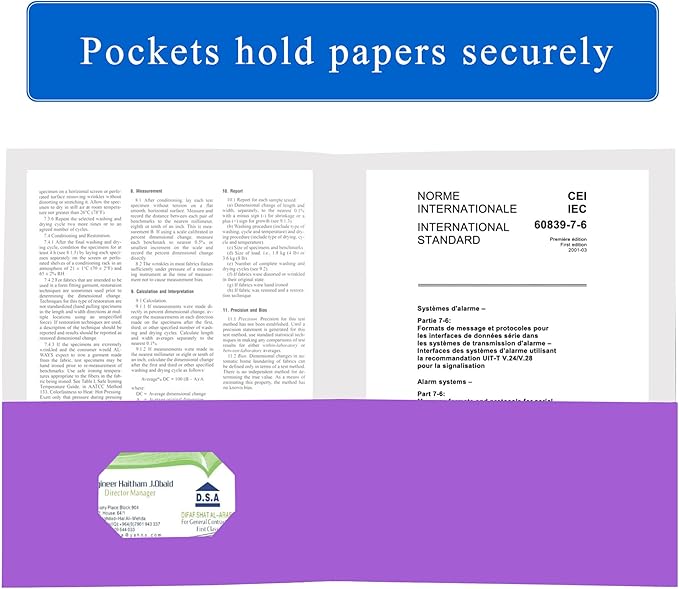 Zzrywuty 50 Packs Purple Paper Folders - Image 3