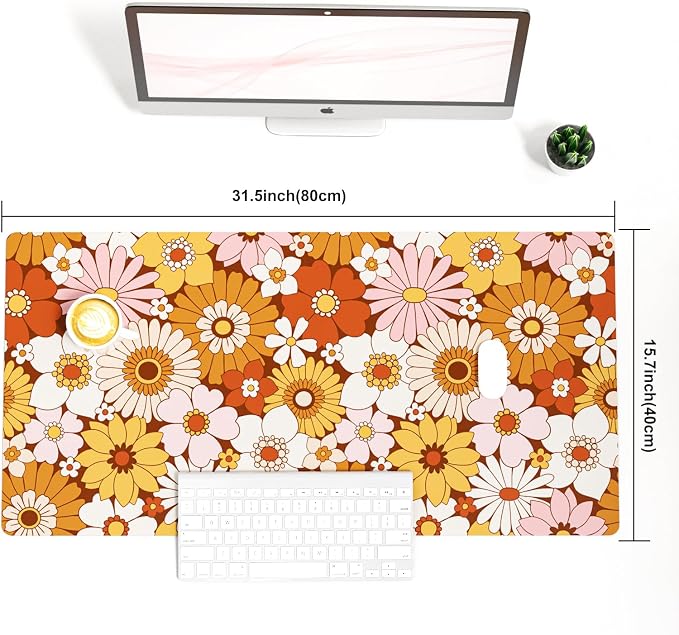 Colorful Star Large Mouse Pad, PU Leather Waterproof Desk Mat, Computer Gaming - Image 3