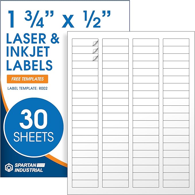 1.75" X 0.5" Matte White Return Address Labels Mailing Labels by SpartanIndustrial