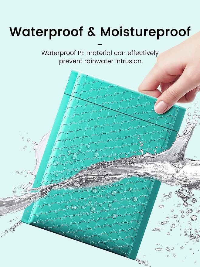 GSSUSA Teal Bubble Mailers 6X10 Inches 500 Pack, Padded Poly Bubble Mailer - Image 5