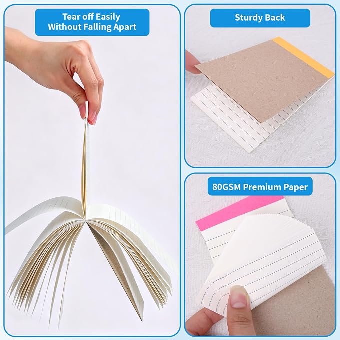 Oleitodh 48 Pack Note Pads 3x5, Rainbow Notepad Mini Memo Pad, 80GSM Lined - Image 3