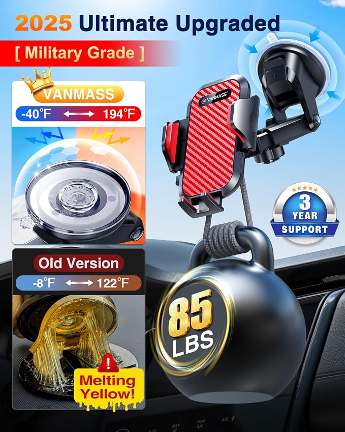 VANMASS Phone Holders for Your Car 2026 Ultimate Phone Mount Military-Grade - Image 3