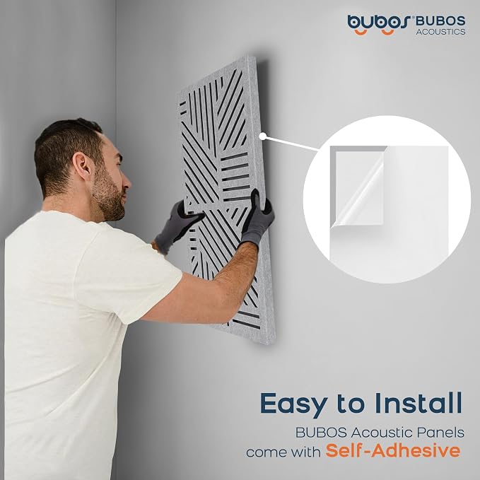 BUBOS 4 Pack Thickened Acoustic Panels, 23.6''x11.8'' Self-Adhesive Sound - Image 8