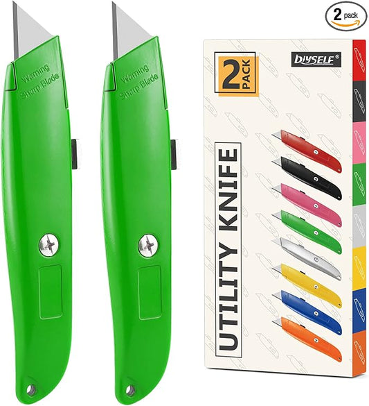 DIYSELF 2Pack Utility Knife Box Cutter Retractable Blade Heavy Duty PVC Pipe by DIYSELF