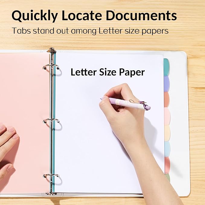 Sooez 8 Tabs Long-Lasting Plastic Write & Erase Large Tabs Dividers - Image 5