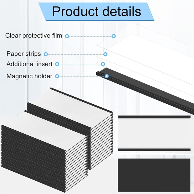 Fulmoon 100 Sets Magnetic Label Holders 4 x 2 Inch C Channel Label Holders - Image 4