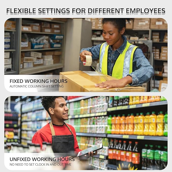 OFFNOVA Thermal Time Clock for Employees Small Business, No Ink Ribbons or Network Needed, in/Out Time Attendance Machine with 50 Time Cards-DeskLoop Office