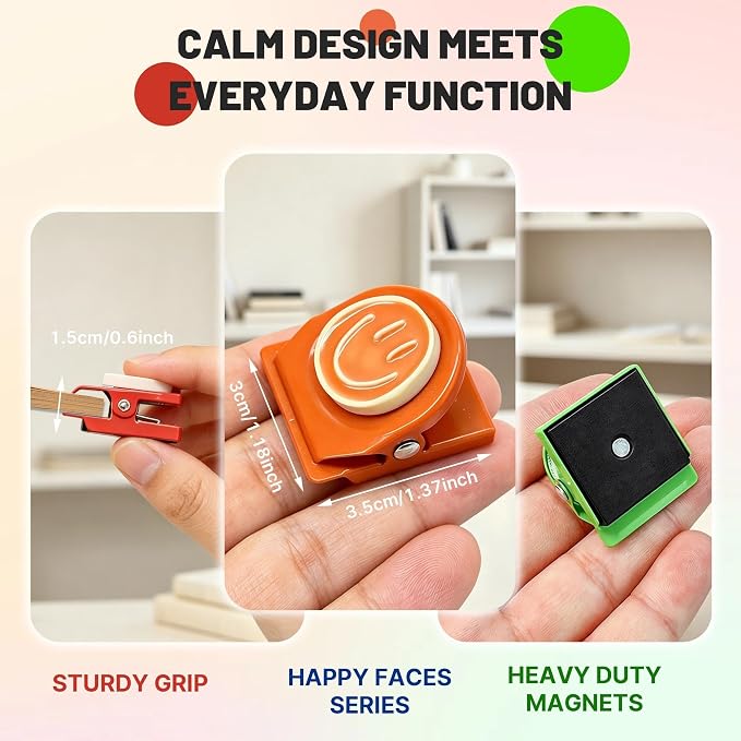 Happy Face Magnetic Clips, Magnet Clips - Image 2