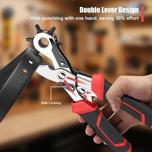 Revolving Punch Plier Kit, Diyife Leather Hole Punch Set - Image 3