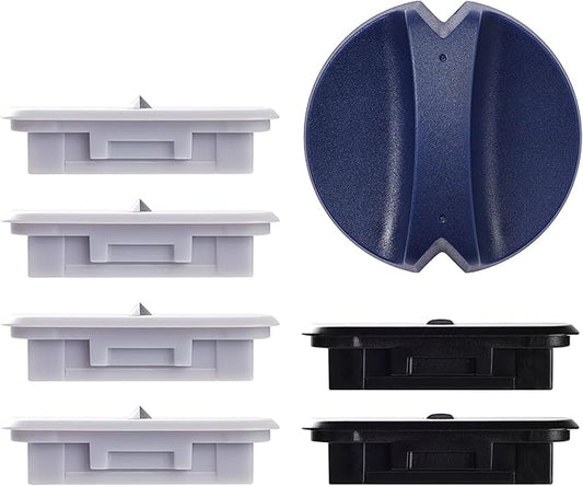 6-Pack Trimmer Replacement Blades for Fiskars Paper Trimmer, Replacement Blade for All Series of Fiskars/Portable&Precision Trimmer,Arts and Crafts,4 Cutting&2 Scoring Blades,a Slider,Blue-DeskLoop Office