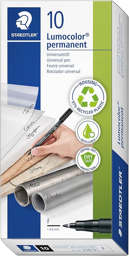 Fiber Tip Pen, Fine Point, 10 pieces by Staedtler