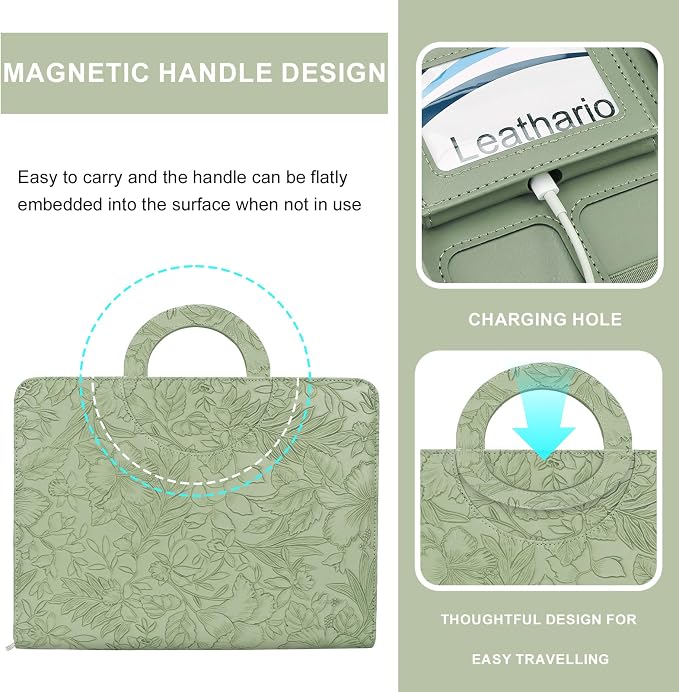 Leathario Portfolio Binder, Includes 5 Folder Index Dividers, 13 Inch Tablets - Image 5