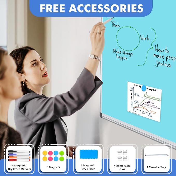 WALGLASS Magnetic Whiteboard 24"x18" Dry Erase White Board - Image 5
