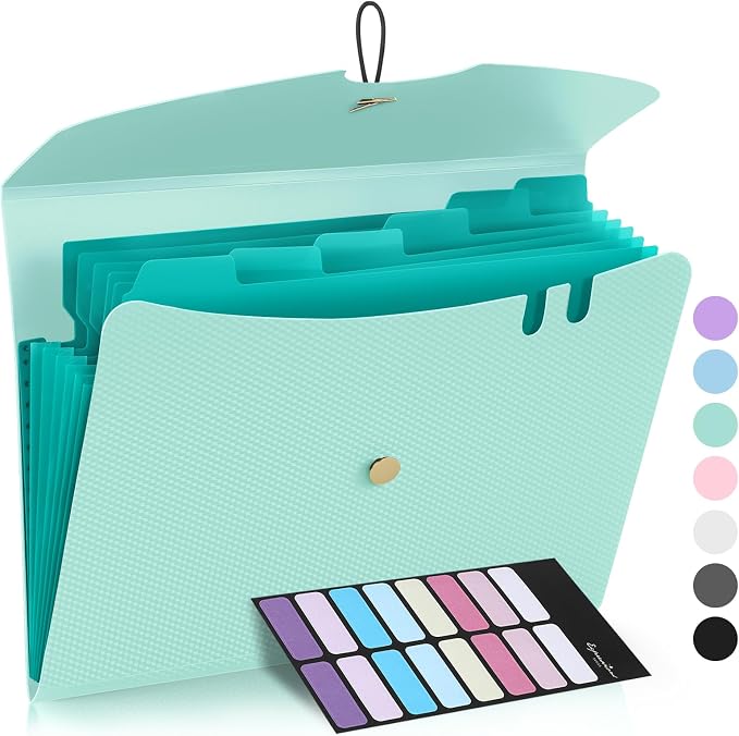 Sooez 7 Pocket Accordion File Organizer, Premium Expanding File Folder by Sooez