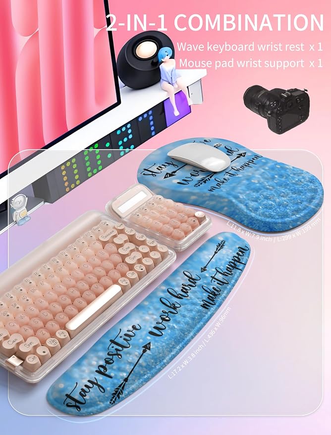Hokafenle 2in1 Combination, Wave Keyboard Wrist Rest and Ergonomic Curvature - Image 5