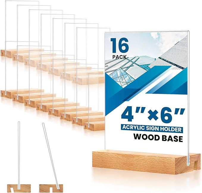 16 Pack 4x6 Acrylic Sign Holder by Unknown