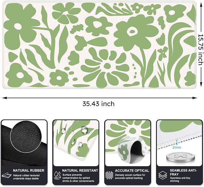 iCasso Desk Mat, XXL Large Anti-Slip Mouse Pad - Image 2