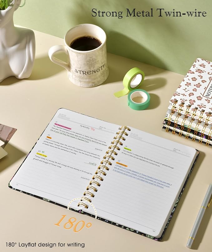 Lined Spiral Journal Notebook for Women, A5 Cute Hardcover Spiral Journals for - Image 5