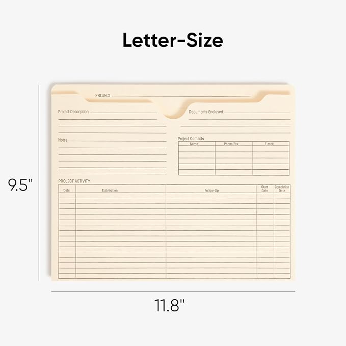 Smead Project File Jackets, Reinforced Straight-Cut Tabs, Preprinted Front - Image 2