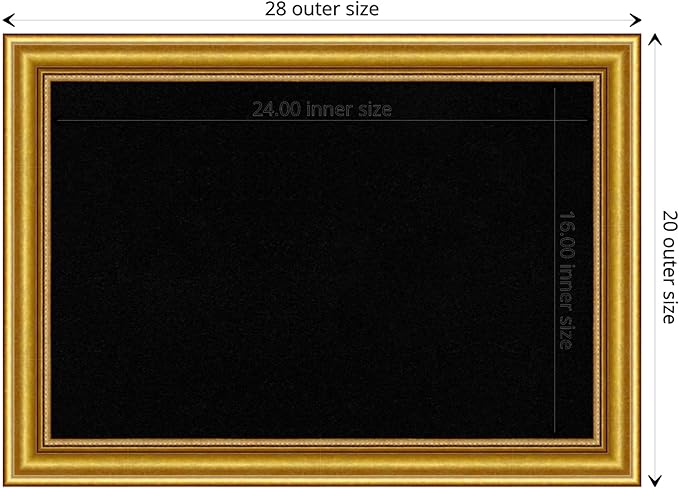 Amanti Art Black Cork Board for Wall, 20x28 Vision Board with Gold Wood Frame, Medium Corkboard Office Decor for Home Organization, Traditional Corkboard Pinboard to display items for home-DeskLoop Office