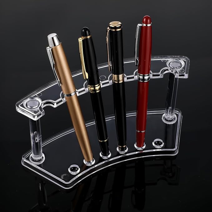 Tinlade 2 Pieces Plastic Pen Holder Stand Display Rack 6-Slot Pen Makeup Brush - Image 4