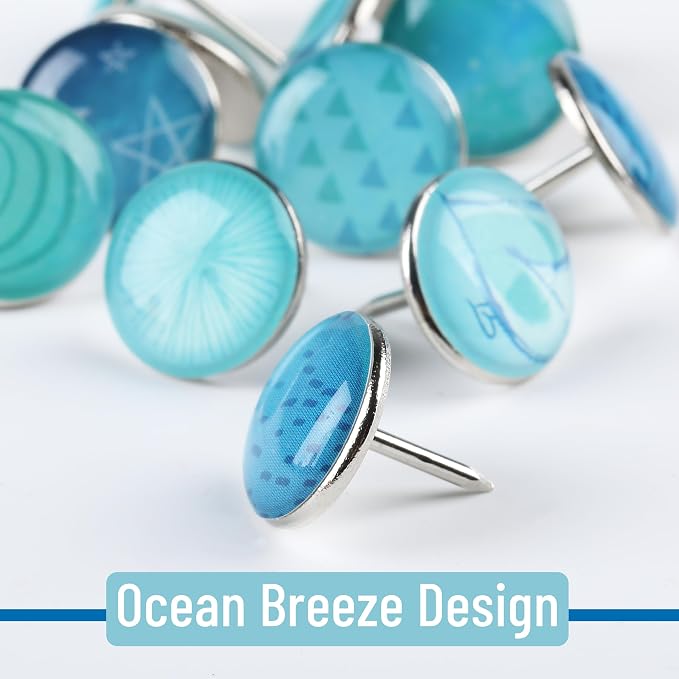 Mr. Pen- Decorative Push Pins, 8 Unique Designs, Ocean Swirl | Cute Push Pins - Image 6
