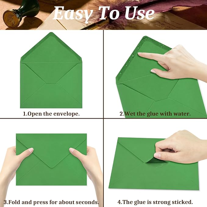 100 Pack A7 Envelopes, 5.24 x 7.24 in Christmas Envelopes - Image 4