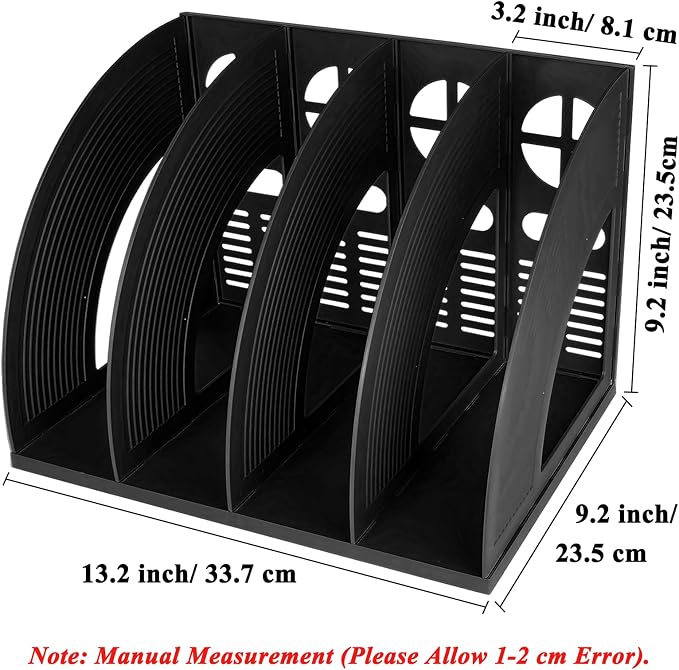 SAYEEC Sturdy Magazine Holder 4 Compartments Plastic Desktop File Organizer - Image 2