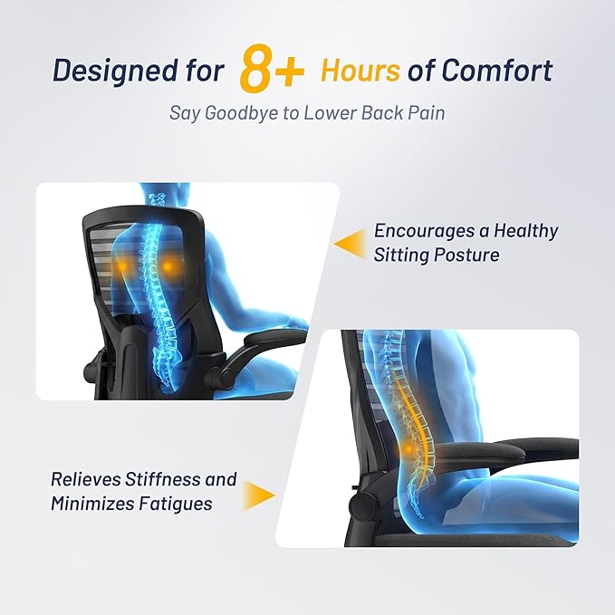 Office Desk Chair for Long Hours & Lower Back Pain Relief – 4“ Thick Molded - Image 4