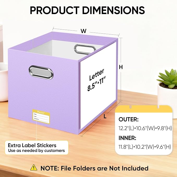 BALEINE File Organizer Box, Cardboard File Folder Organizer - Image 3
