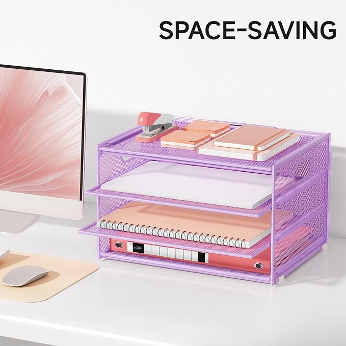 Lavatino 3-Tier Letter Tray Desk Organizer, Mesh Paper File Tray Organizer - Image 5