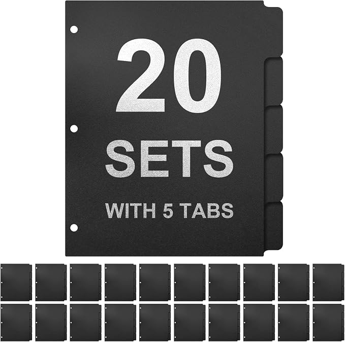 3 Ring Binder Dividers with 5-Tabs by Homakover