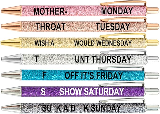 PASISIBICK Funny Seven Days of The Week Mood Pen Describing Mentality, 7 Pieces by PASISIBICK