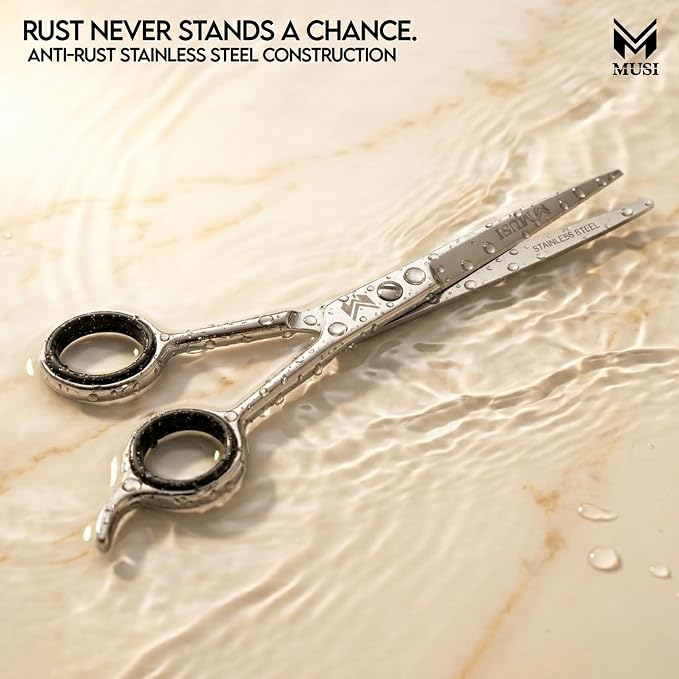 MUSI Hair Cutting Scissors 6.5" – Professional Razor-Sharp Barber Scissors - Image 3