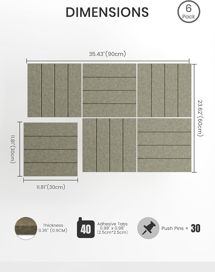 Bumusty Large Cork Board Alternative-36 x 24" Felt Bulletin Board Tiles - Image 2