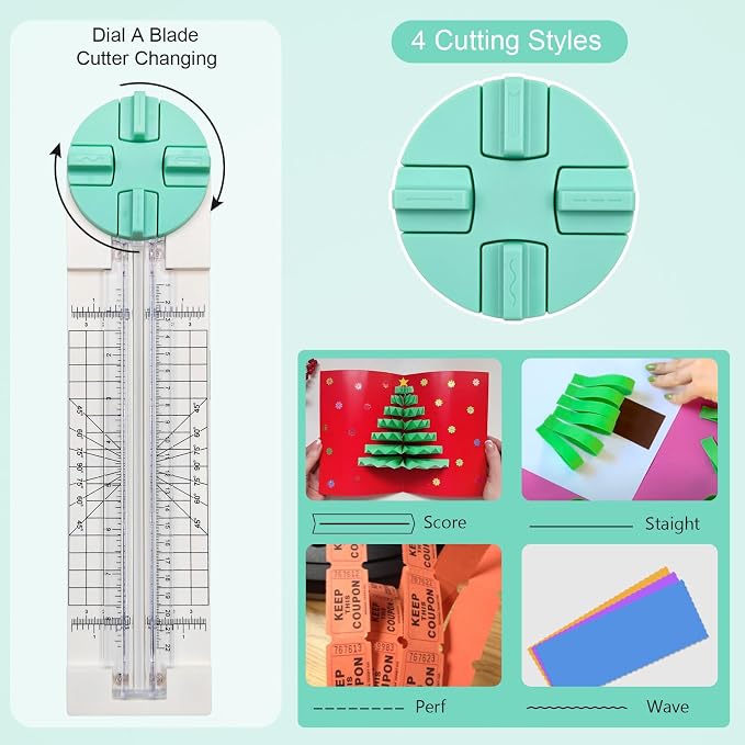 Paper Trimmer, 4 Styles Craft Paper Cutter Multi-Function Scrapbooking Tool - Image 2