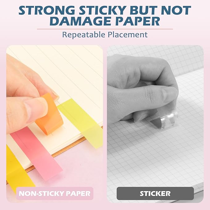 3200Pcs Books Tabs for Annotating, Sticky Tabs, Sticky Notes, Morandi Page Markers, Multi-Colored Writeable and Repositionable Book Flags Strip (3200Pcs)-DeskLoop Office